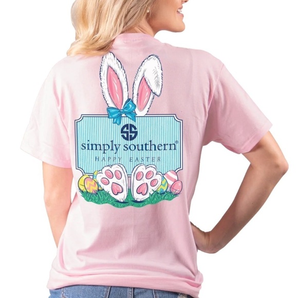 Simply Southern Easter Short Sleeve T-shirt Pink Size Youth Large Cotton - Picture 1 of 10